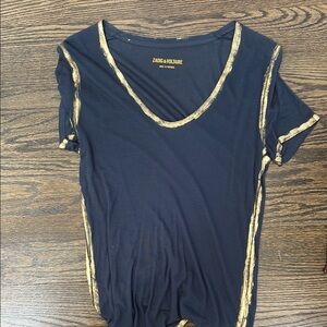 Zadig & Voltaire navy  and Gold Women's Top